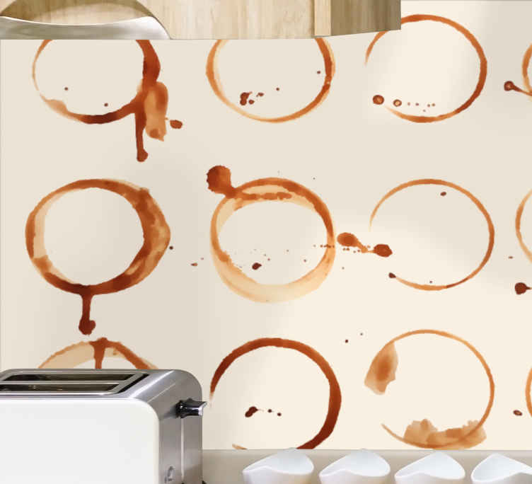 コーヒーの異なる汚れの壁画 Tenstickers