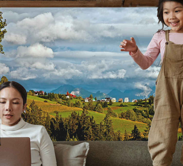Landscape wall mural mountainous countryside view - TenStickers