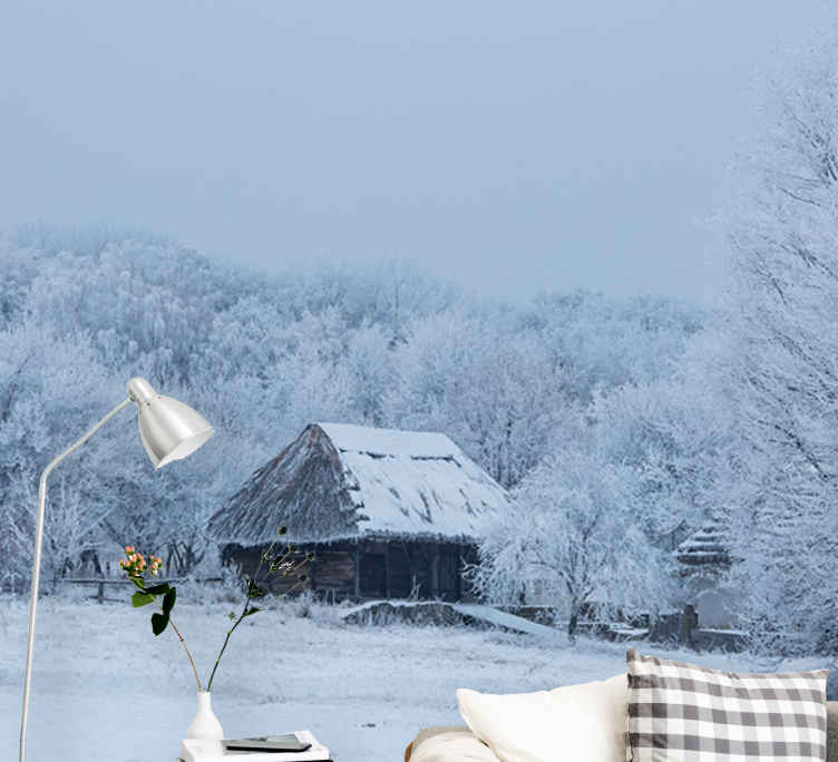 風景壁壁画雪の冬の風景 - TENSTICKERS