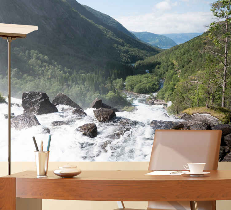 Norwegian landscape nature wall mural - TenStickers