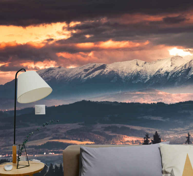 Mural de montañas majestuosos picos nevados - TenVinilo