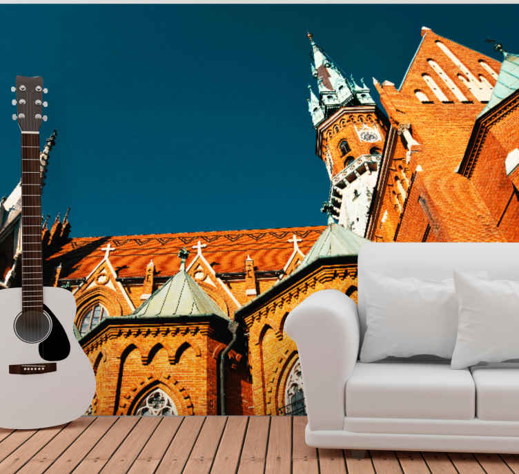 Wawel Cracow living room mural TenStickers