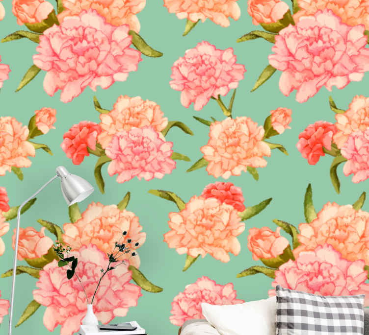 Illustrated clove pattern mural wallpaper - TenStickers