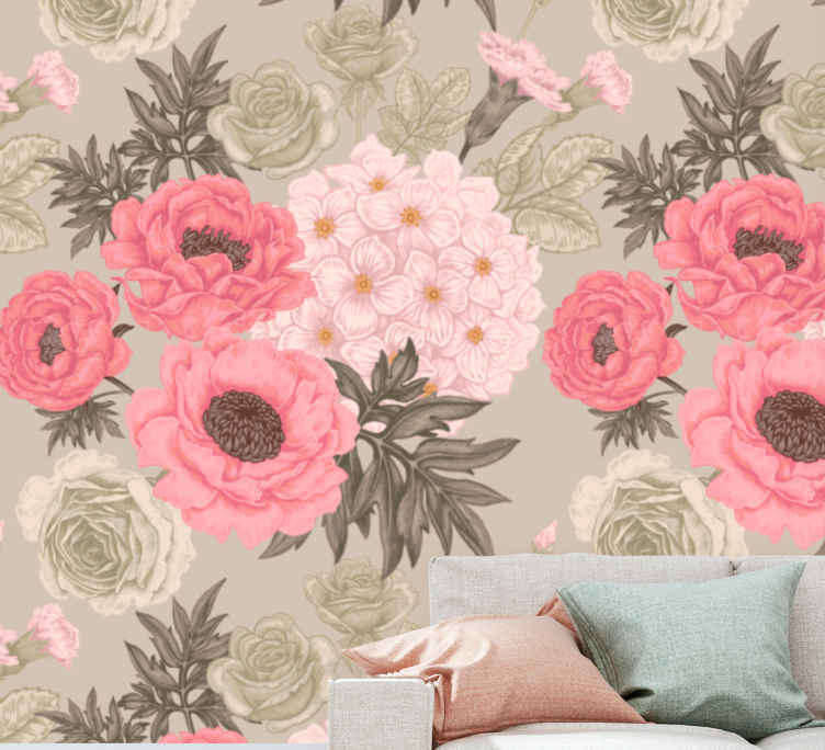 复古丁香花壁画 Tenstickers