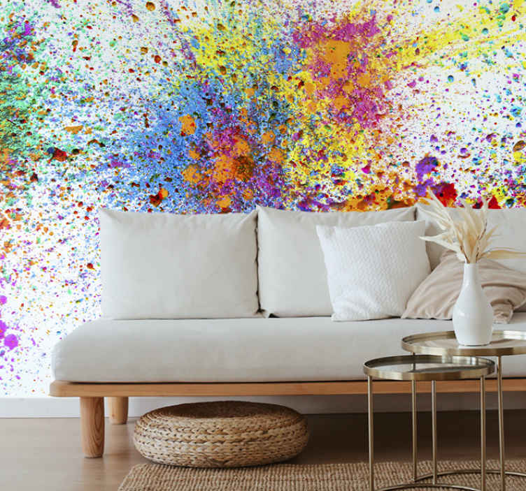 Mural pared abstracto Colores de pintura de colores - TenVinilo