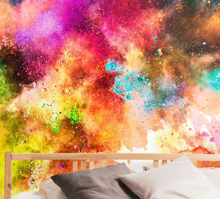 behang Veelkleurige kunst splash kleuren - TenStickers