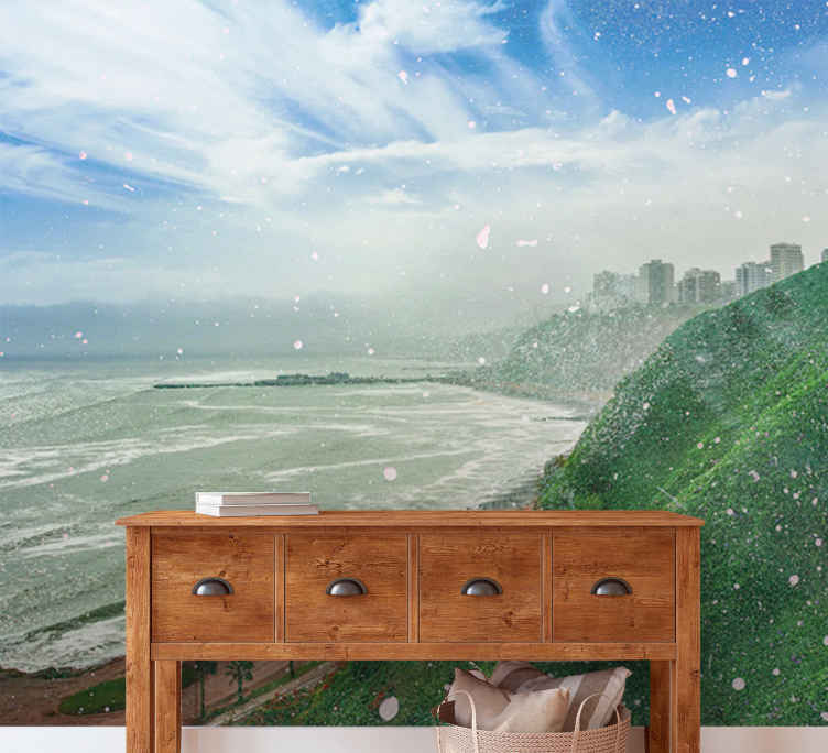 Strand i barranco natur fototapet - TenStickers