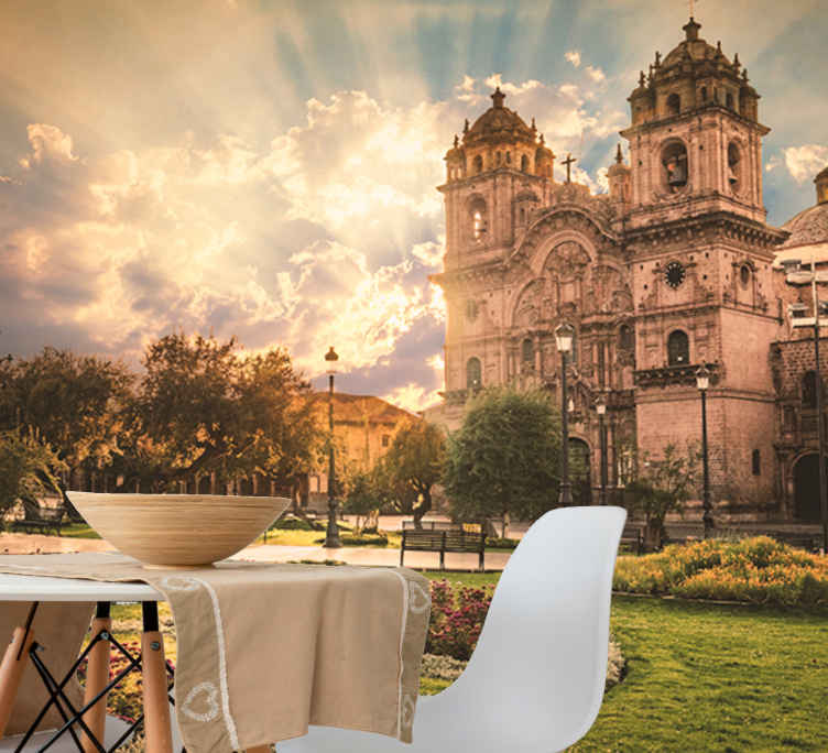 Fototapete städte cusco kathedrale sonnenuntergang - TenStickers