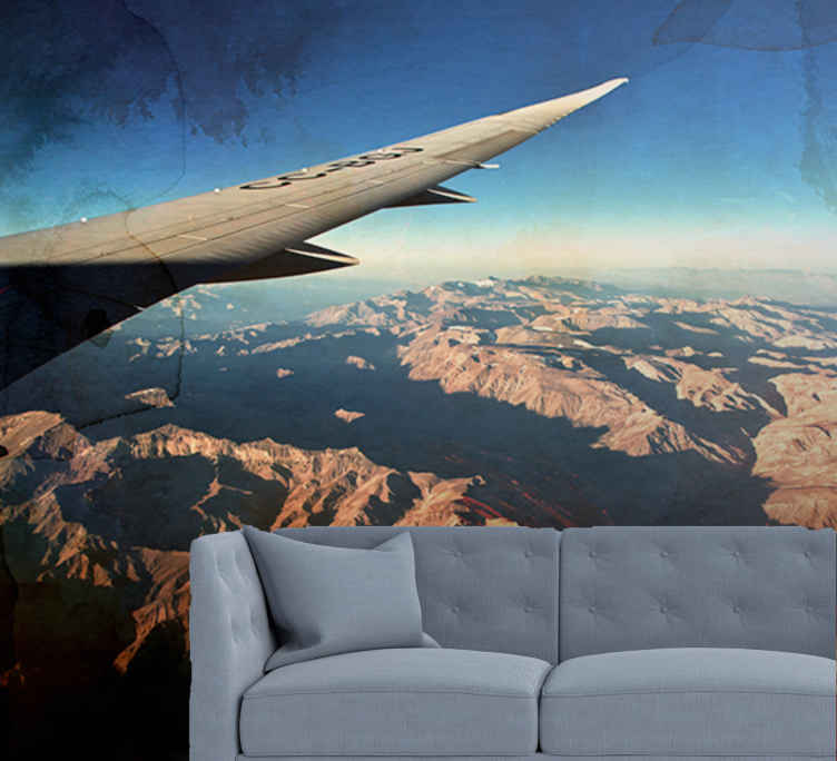Vehicle wall mural aerial mountain view - TenStickers