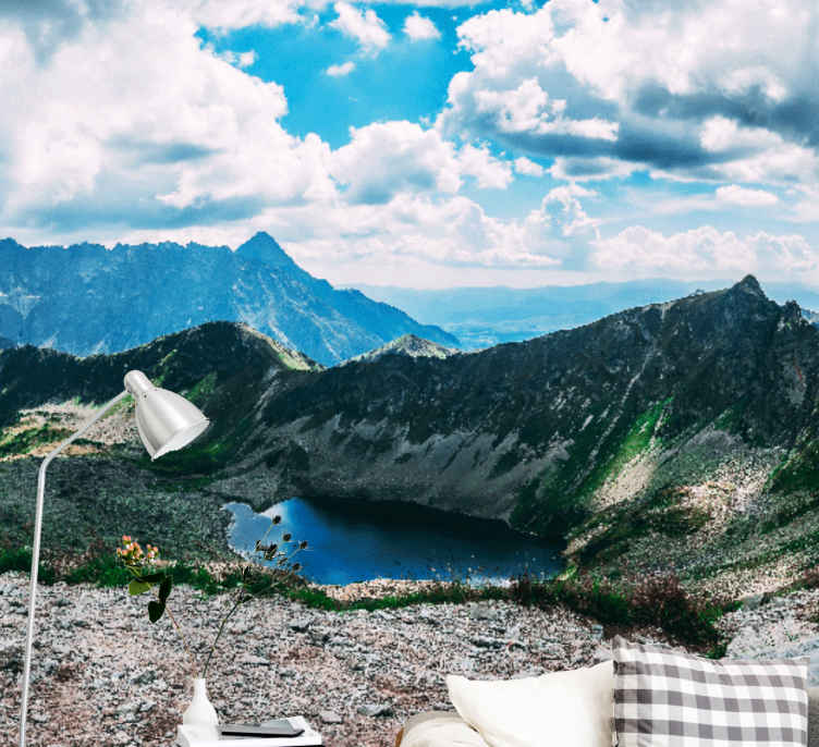 Landscape wall mural grand mountain lake - TenStickers