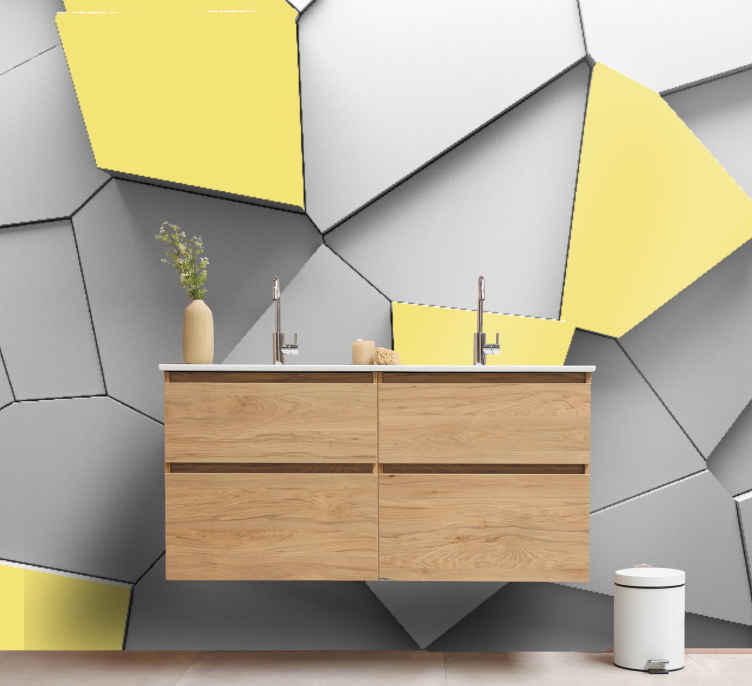 Fototapete 3D geometrische gelbe paneele - TenStickers