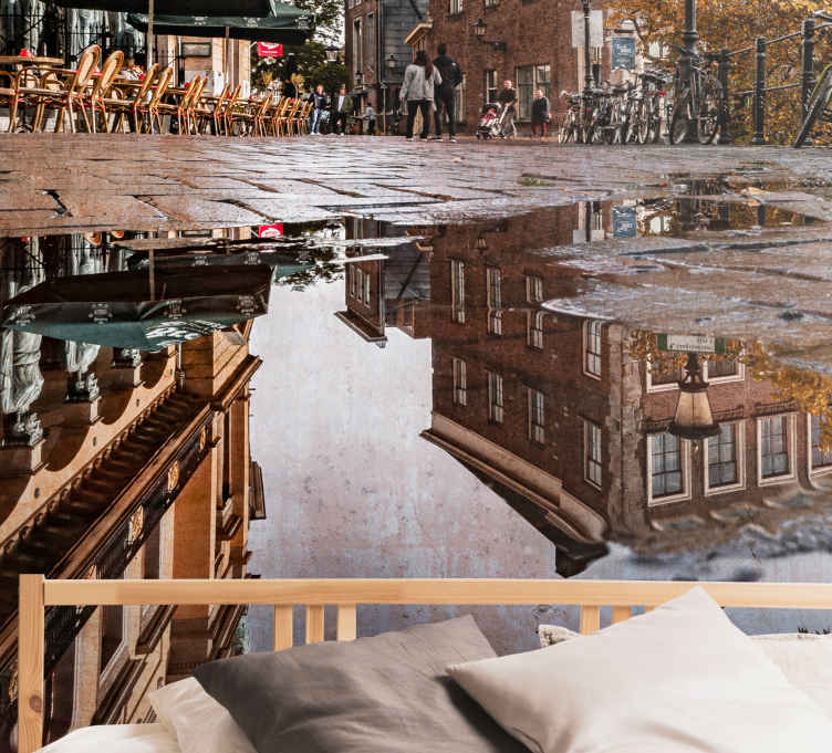 下雨时的荷兰乌得勒支壁画壁纸 Tenstickers