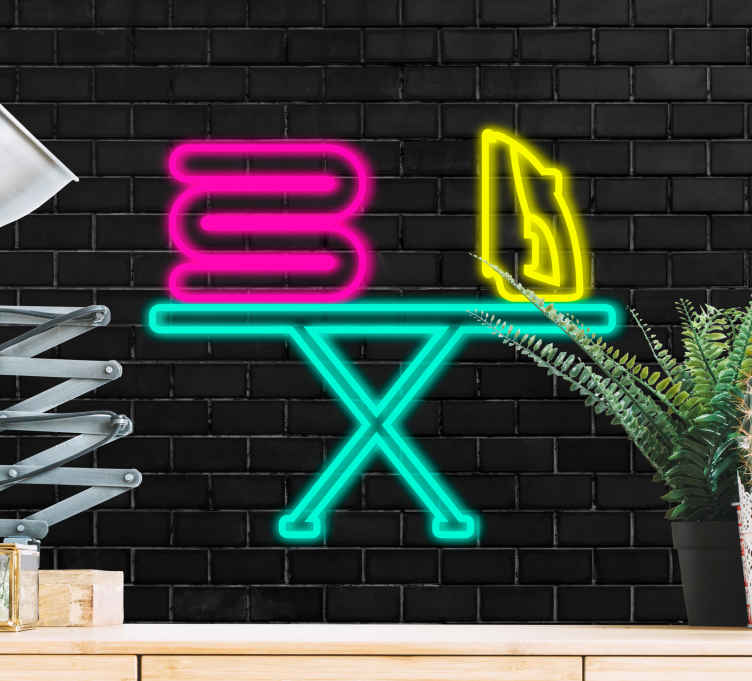 リネンと鉄のネオンモダンな壁画の壁紙 Tenstickers