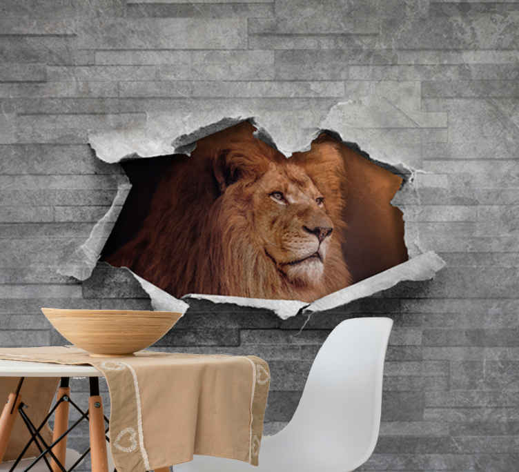 Lion wall mural majestic lion illustration - TenStickers