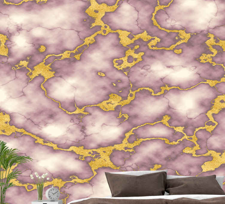 Fotomurali per camera matrimoniale Trama sottile linea oro minera