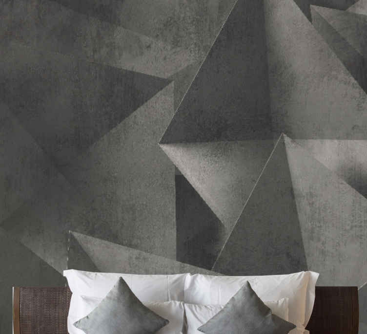 Fotomural piedra Triángulos de hormigón gris 3d - TenVinilo
