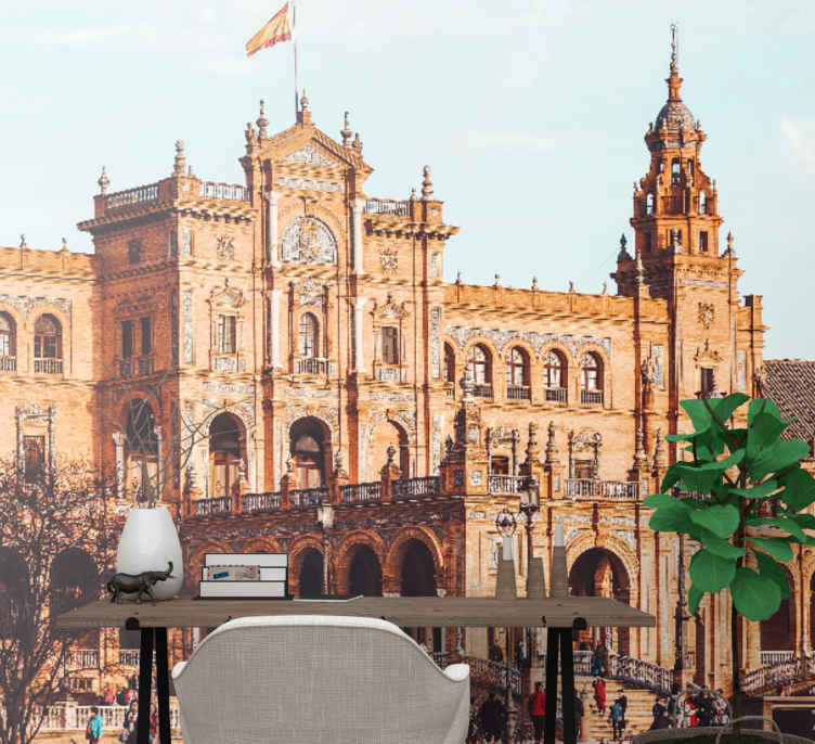 Fotomurale città Soleggiata plaza españa siviglia
