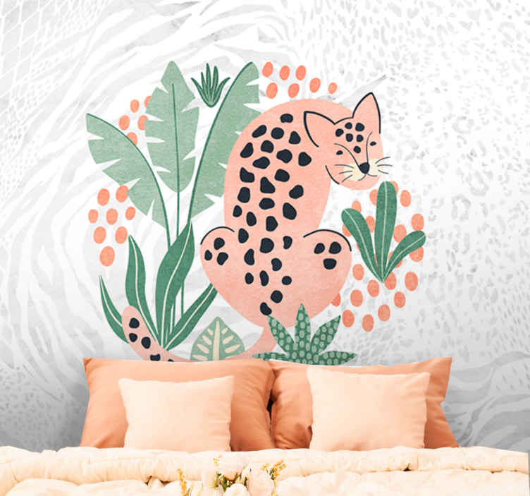 Fotomurale paesaggi Alberi tropicali con tigri