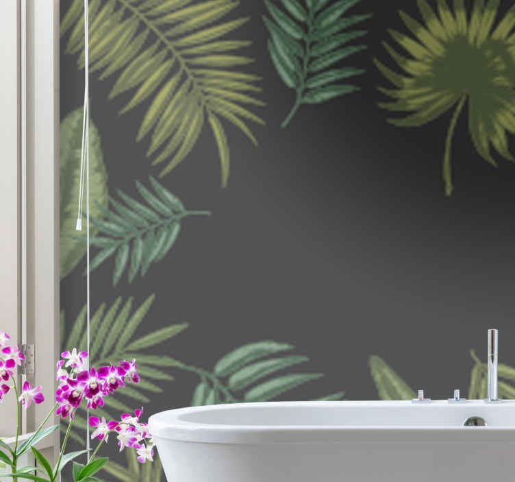 Murales per camera Foglie vintage scure di banana