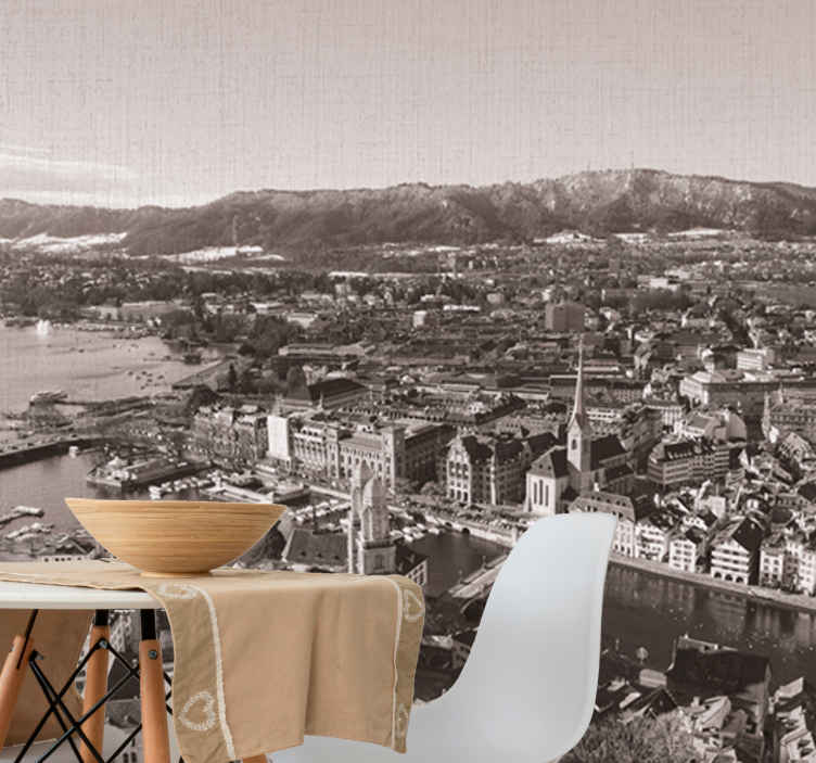 Fotomurais cidades e países vista da cidade de zurique - TenStickers