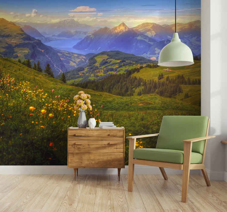 Details about   Mountain landscape Wall Clings Self Adhesive Wall Decal Mural 3D window 