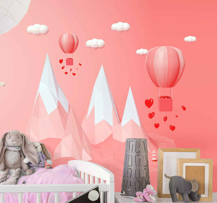Nucleair religie geweer Kinder fotobehang Ballon roze kleur abstract - TenStickers