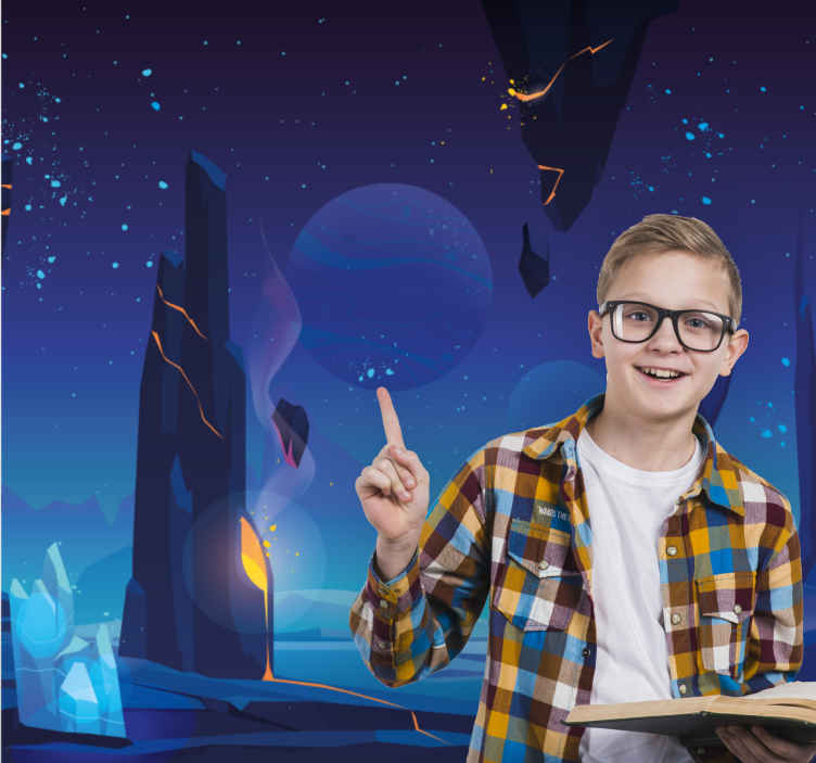 Parati per bambini Superficie dello spazio dei cartoni animati