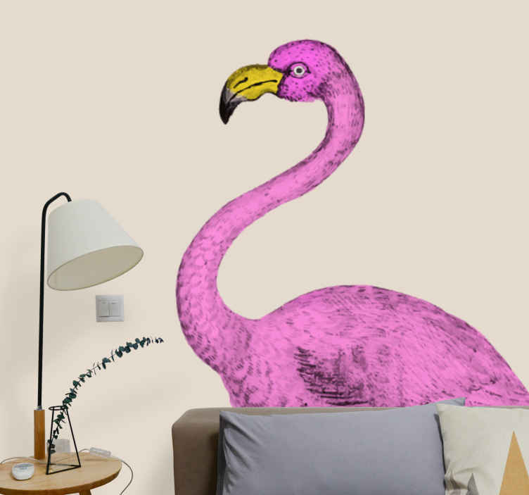 Hayvan duvar resim pembe flamingo zarafeti - TenStickers