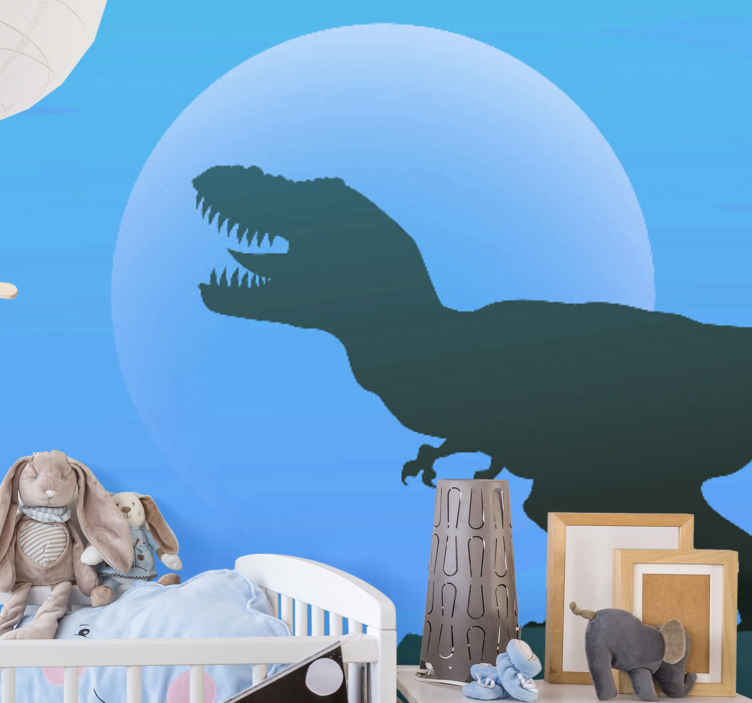 Tapisserie animaux tyrannosaurus rex silhouette - TenStickers