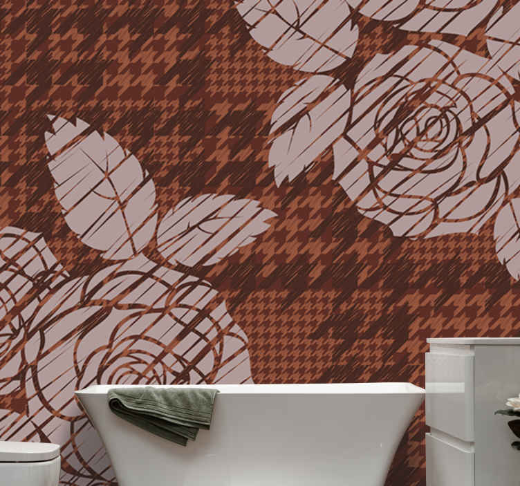 Adesivi murali 3d grandi Rosa astratta grigia