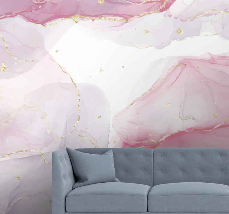 Peaceful Countryside Pink Wallpaper Mural by Woodchip  Magnolia