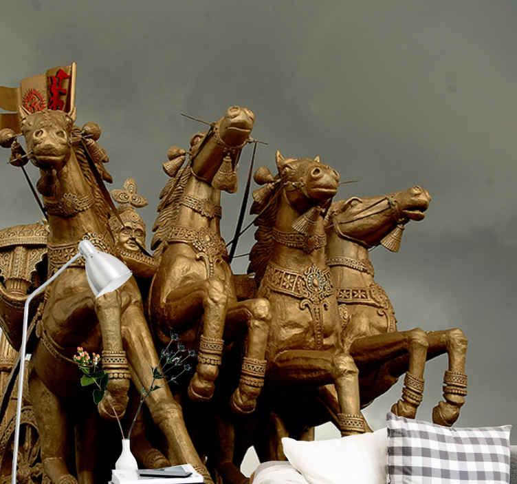 Adesivi murali 3d grandi Cavalli capelli d'oro