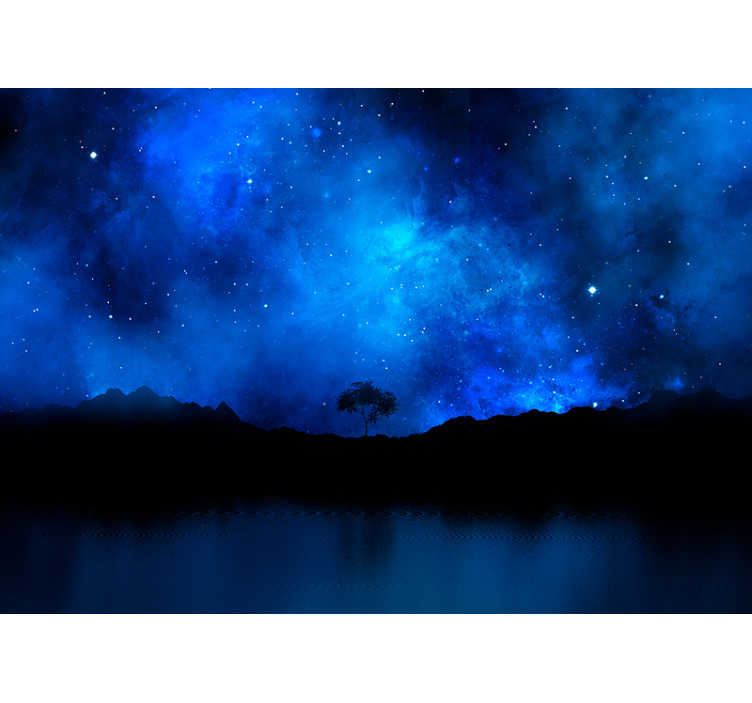 Sternenklare Nacht Landschaft Wandtapete Tenstickers
