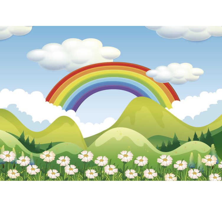 Kinder Fototapete Regenbogen Uber Der Natur Tenstickers