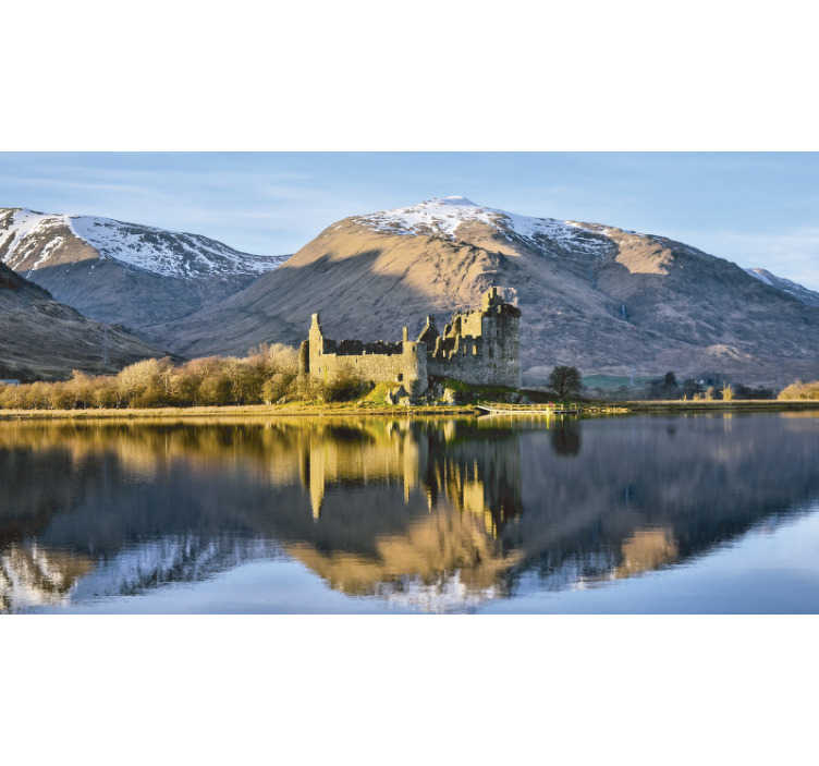 Castle and mountains wall mural - TenStickers
