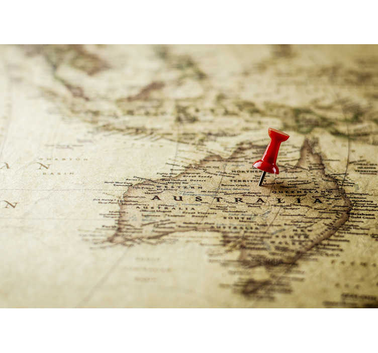 Australian Map with pin City wall mural - TenStickers