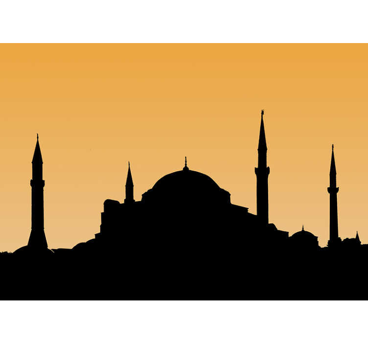 Türkiye eski town silouet duvar resmi - TenStickers