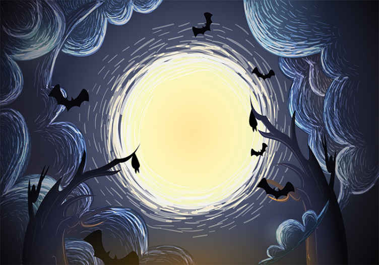 Elegant Halloween bats wall mural - TenStickers