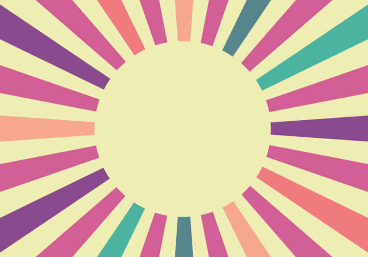 70's geometric Sun abstract mural TenStickers