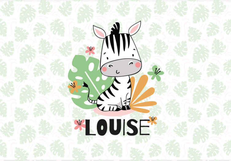 Fotomurale animali personaggio zebra carina - TenStickers