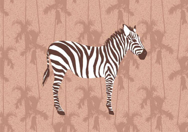 Tapisserie murale animaux zèbre dans la nature - TenStickers