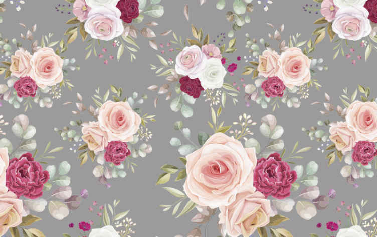 Francesca Bloom Wallpaper in Glittering Grey with Pink  Wallpaper from I  Love Wallpaper UK