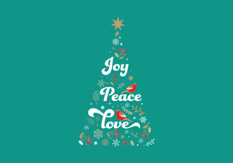 喜び愛平和クリスマス壁画 - TENSTICKERS