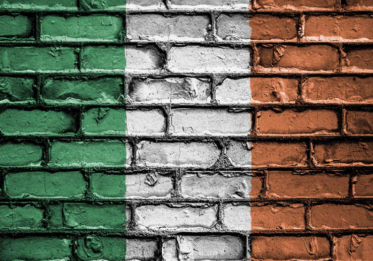 ireland flag brick city wall mural - TenStickers