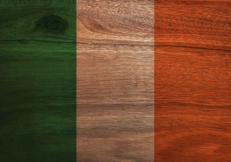 Irish flag wooden city wall mural - TenStickers