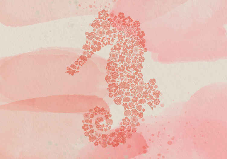 花のタツノオトシゴ動物の壁画 Tenstickers