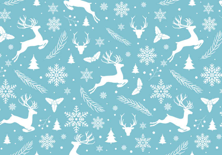Festive Reindeer Scene wall mural christmas - TenStickers