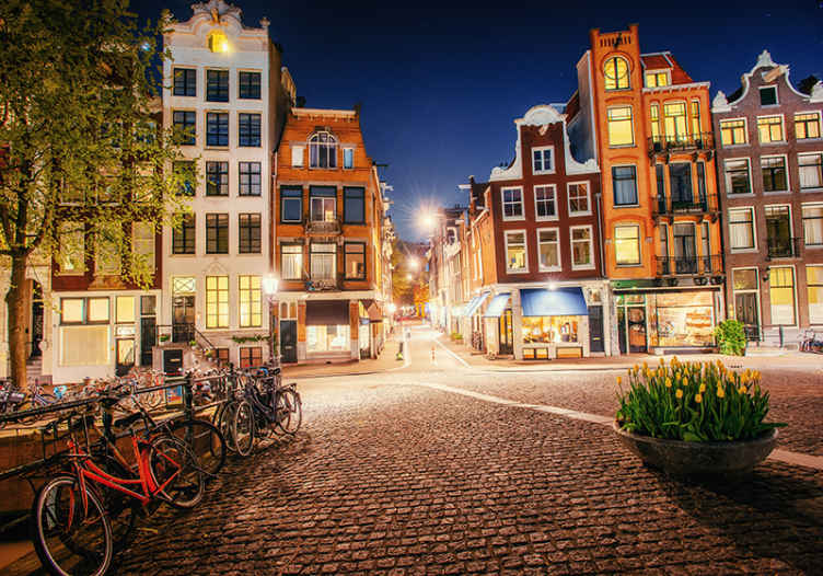 Amsterdam city view wall mural - TenStickers
