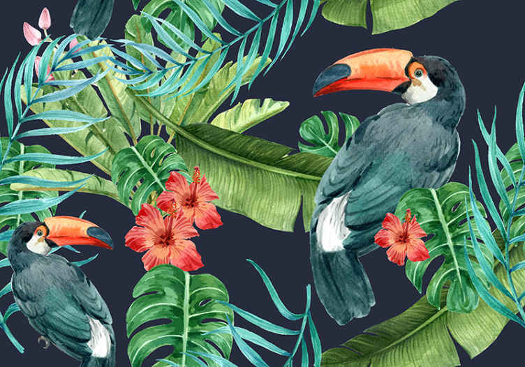 Tropical trees and birds tree wall mural TenStickers