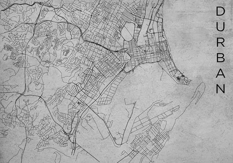 Durban map mural wallpaper TenStickers